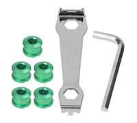 NiuLumea 5 pernos para cadena de bicicleta de 4,9 mm con llave de montaje, tornillos de aleación de aluminio, diámetro exterior de 12 mm, incluye herramienta hexagonal, bicicletas de plato individual