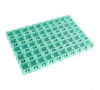 NiuLumea 50 cajas de almacenamiento de componentes, kit de contenedor de piezas electrónicas de plástico con borde elástico para resistencias condensadores, 25 x 30 x 20 mm (verde)