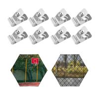 NiuLumea Abrazaderas de alambre de acero inoxidable para valla agrícola, 100 piezas con tornillos, clips de montaje de óxido para postes de vinilo y madera y metal