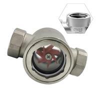 NiuLumea Acero inoxidable 304 para indicador de flujo de agua, vidrio de visión de tubería con conexiones de rosca internas DN8-DN25