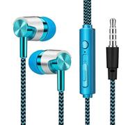 NiuLumea Auriculares intrauditivos con cable con sonido estéreo con cancelación de ruido, 3,5 mm, teléfonos móviles, color azul