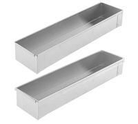 NiuLumea Bandeja de acero inoxidable para tartas de queso de 40,3 x 10 x 6,5 cm, molde largo para postres elegantes, lata plateada de fácil liberación
