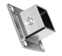 NiuLumea Brida de piso de metal resistente al óxido de 25 mm Kit de | Tubo cuadrado de 30 mm para ajuste, placa base de 45 x 56 mm, soporte resistente, juego de 8 unidades, acabado plateado