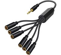 NiuLumea Cable divisor de audio de 3,5 mm de 1 a 6 auriculares, cable de extensión para computadora, para smartphones, tabletas, reproductores de MP3