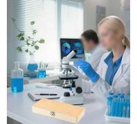 NiuLumea Caja de almacenamiento de madera para microscopio con cerradura de hierro, estuche para 50 posiciones para experimentos de laboratorio e investigación científica, color marrón