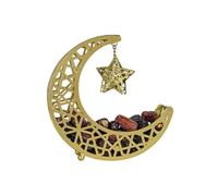 NiuLumea Caja de almacenamiento de metal para decoración del hogar, organizador de aperitivos en forma de luna, bandeja de hierro en oro o negro, 19 x 6 x 22 cm y 16 x 6 x 18 cm