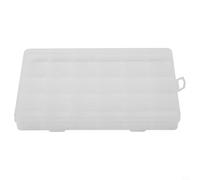 NiuLumea Caja de almacenamiento de plástico transparente de 24 compartimentos, organizador de joyas rectangular, accesorios pequeños, píldoras, cuentas, contenedor de escritorio transparente