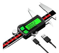 NiuLumea Calibre digital de 0,01 mm, cuerpo de metal con gran pantalla retroiluminada, recargable por USB de 0-150/200/300 mm para profesionales de bricolaje (0-150 mm)