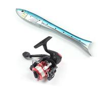 NiuLumea Caña de pescar de fibra de carbono de 1,6 m, carrete telescópico con diseño en forma de pez, portátil de 31 a 160 cm, caña extensible de viaje y uso compacto, caña ligera de 7 secciones (azul