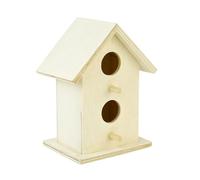 NiuLumea Casa de pájaros de madera para jardín, estación de anidación de madera natural, caja de pájaros silvestres, diseño de corazón de una o doble capa, uso al aire