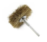 NiuLumea Cepillo de rueda de alambre de 90 mm, chapado en cobre, vástago de 6 mm, herramientas giratorias, cera para muebles