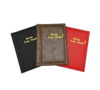 NiuLumea Coin Collection - Álbum conmemorativo de 120 cuadrículas sueltas para almacenamiento de hojas con PVC para páginas, soporta hasta 28 mm de diámetro, cubierta de piel artificial, para un