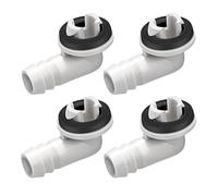 NiuLumea Conector de manguera de drenaje de aire acondicionado, 4 unidades, codo de PVC de 3/5 pulgadas con anillo de drenaje de condensado de unidad de CA, 46 mm de longitud