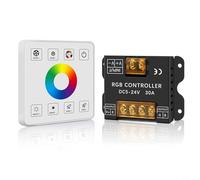 NiuLumea Controlador de tira de LED de alta potencia 30A con panel táctil RF 27 para modos de iluminación para función de memoria fácil de instalar para sistemas DC 5V-24V (RGB)