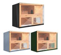 NiuLumea Cubierta de doble piso para conejera 210D Oxford impermeable, resistente al viento, resistente a los rayos UV, con cortina frontal transparente para jaula al aire libre, 48 x 20 x 41 pulgadas