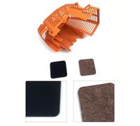 NiuLumea Cubierta de motor Orange Shroud y 2 filtros de aire compatibles con FS75 para FS80 FS85 FC75 KM85 HT70 Parts 4137-080-1601