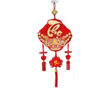 NiuLumea Decoración colgante con estampado vietnamita, adorno de la suerte de Dios de la suerte, celebración de Año Nuevo, tela no tejida, 68 x 29 x 3 cm, color rojo