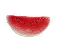 NiuLumea Decoración de rodajas de sandía de imitación, para frutas artificiales de plástico para decoración del hogar, fiesta, boda, 15 x 6,5 cm, adornos de frutas artificiales de color brillante