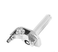 NiuLumea Empuñadura del acelerador CNC de 22 mm para motocicleta, scooter, ciclomotor, mango acelerador de aluminio antideslizante para enduro y motocross, color plateado