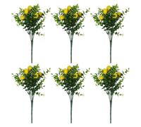 NiuLumea Emulate Lemon Bunch - 6 piezas de decoración artificial de plantas verdes y amarillas para el hogar, cocina, comedor o accesorios de fotografía, 18 x 30 cm
