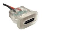 NiuLumea Enchufe de carga tipo C con luz LED, puerto de alimentación impermeable de 2 pines para uso en exteriores, baja resistencia y diseño duradero, revestimiento de goma para aislamiento para