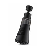 NiuLumea Extensor de grifo de cocina 3 en 1 con cabezal de pulverización giratorio, fregadero de accesorios de grifo extraíble, color negro y gris plateado