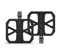 NiuLumea Fibra de carbono ultraligera T700 para pedales de bicicleta con 3 rodamientos sellados, para tornillos antideslizantes de doble cara, ciclismo de montaña, color negro