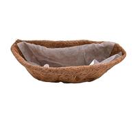 NiuLumea Half Moon - Forro colgante de fibra de coco para macetas de 10, 12, 14 y 16 pulgadas, no tejido con forro blanco, decoración de jardín para balcón y patio