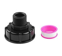 NiuLumea IBC - Adaptador de tanque, rosca gruesa de 60 mm a conector de manguera de jardín de 30,5 cm, 86,4 cm y 2,5 cm