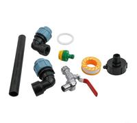 NiuLumea IBC - Kit adaptador de tanque con grifo de salida de cuello de cisne de latón, conector de agua de lluvia para contenedores de 600 1000 litros y regaderas