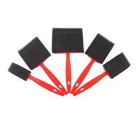 NiuLumea Juego de 5 pinceles de espuma para pintura al óleo y poliuretano, herramientas para manualidades y pintura artística con mango de plástico, 165 cm de longitud, rojo y negro