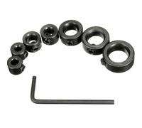 NiuLumea Juego de 7 piezas de collar de tope de profundidad para broca 3C12 mm ajustable para posicionador y localizador de anillos, acero de alto carbono, negro