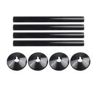 NiuLumea Juego de 8 cubiertas de tubo de radiador de 15 mm, funda de plástico cromado/negro/blanco con collares, 200 mm de longitud, fácil instalación a presión