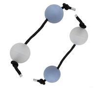 NiuLumea Juego de coctelera de huevos de arena, instrumento de percusión de bola rítmica africana Asalato, 5 cm de diámetro, construcción de ABS con correa de cuerda de escalada, azul y blanco