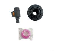 NiuLumea Juego de conectores de agua de PVC para tanque con válvula recta de 3/4, conexión rápida de accesorios, riego y almacenamiento de jardín, a prueba de fugas con cinta rosa, negro, paquete de 2