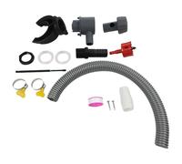 NiuLumea Kit de colector de agua de lluvia de 115 mm, sistema de recolección de agua de lluvia de plástico con manguera y accesorios de montaje, gris/blanco