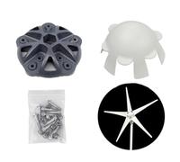 NiuLumea Kit de montaje de tapa de buje y cuchilla de turbina eólica con tornillos y tuercas, 356 cuchillas, eje de 17 mm y cuchillas de hasta 700 mm