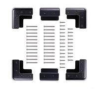 NiuLumea Kit de soportes de montaje para panel solar, paquete de 6 soportes de esquina ABS con tornillos para RV, barco, instalación de techo de caravana, no requiere taladro, color negro