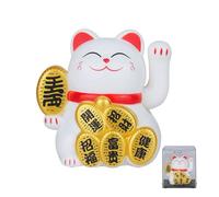 NiuLumea Lucky for Cat - Figura de bonsái de plástico de 5 cm con forma de Feng Shui Maneki Neko con lingotes dorados, decoración de escritorio para el hogar, oficina, coche, color dorado brillante