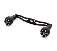 NiuLumea Mango de carrete de pesca con doble manivela, fibra de carbono y construcción de espuma, serie S, rojo y negro, 130 mm de longitud, 7 x 4 mm de diámetro del agujero, incluye llave y arandelas