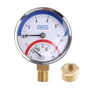 NiuLumea Medidor de presión y termómetro 2 en 1 0-10 bar 0-120 sistema de calefacción por suelo radiante medidor integrado para rosca G1/2 G1