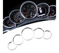 NiuLumea Medidor de salpicadero para borde de anillo para Panamera 970 (2010-2016), 911 Carrera 991 (2012-2018) y para Cayenne 958 (2011-2018), plateado, paquete de 5
