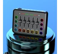 NiuLumea Mezclador de audio RGB recargable para juegos con entrada XLR y alimentación de 48 V para podcasts, para micrófono de condensador, placa de sonido portátil de transmisión en vivo (negro)