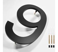 NiuLumea Números de casa flotantes modernos de 8 pulgadas para gran efecto de sombra negra para domicilio, puerta de garaje, resistente a la intemperie, plástico ABS