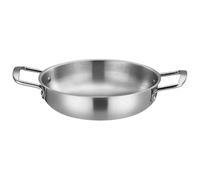 NiuLumea Olla para ramen de acero inoxidable de 18 cm con asas para fideos, sopa, guiso, olla caliente multifuncional con distribución uniforme del calor y diseño ergonómico