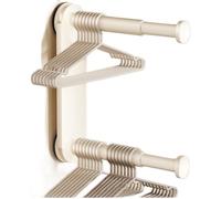 NiuLumea Organizador de ropa de pared con ventosa, gancho telescópico ajustable para paredes lisas, diseño plegable, acero al carbono + ABS, 6,5-27 cm, plomizo