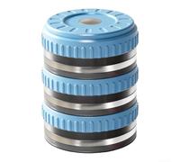 NiuLumea Organizador magnético de píldoras, 3 unidades, caja de medicina apilable a prueba de humedad con tapa giratoria y etiquetas para viajes a casa, 4,5 x 4,5 x 2,2 cm (azul)