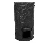 NiuLumea Papelera de compostaje con tapa, reutilizable, para exteriores, material de polietileno, 35 x 60 cm o 45 x 80 cm, verde o negro, 1 unidad