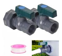 NiuLumea Paquete de 2 desviadores de lluvia de PVC con espiga a prueba de fugas, junta de 4 mm y tanques de agua de cinta PTFE, fácil de instalar en exteriores