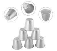 NiuLumea Paquete de 6 moldes de aluminio anodizado duro para una distribución uniforme del calor, latas de postre de liberación rápida para natillas, gelatina, tarta de queso, 7 cm de profundidad